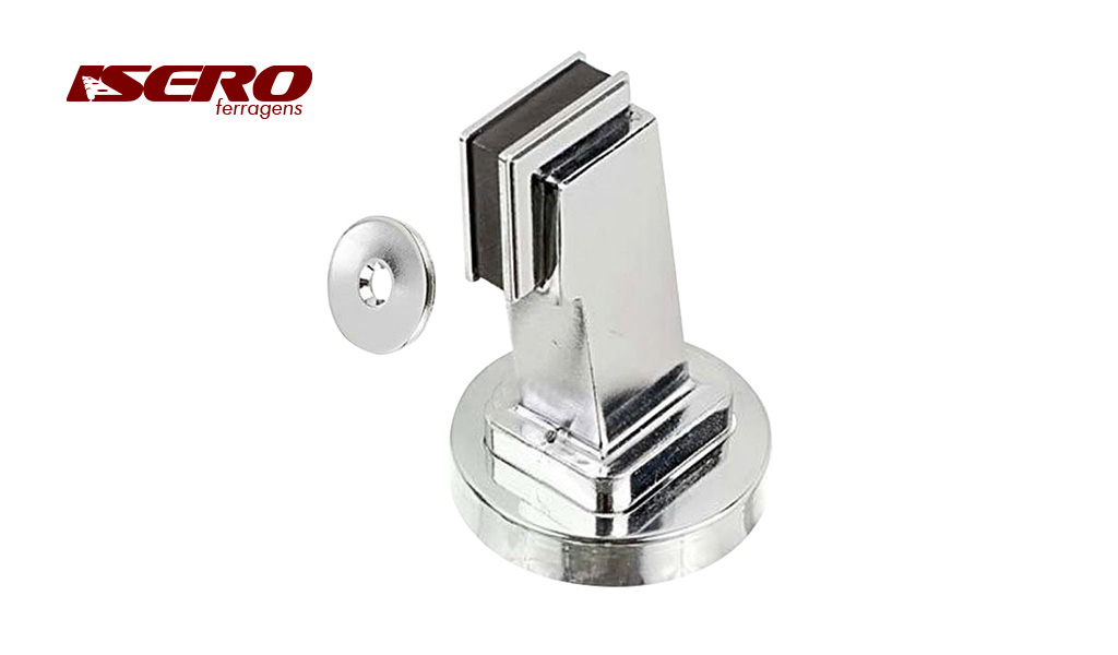 PRENDEDOR ISERO DE PORTA P/PISO C/IMA CROMADO