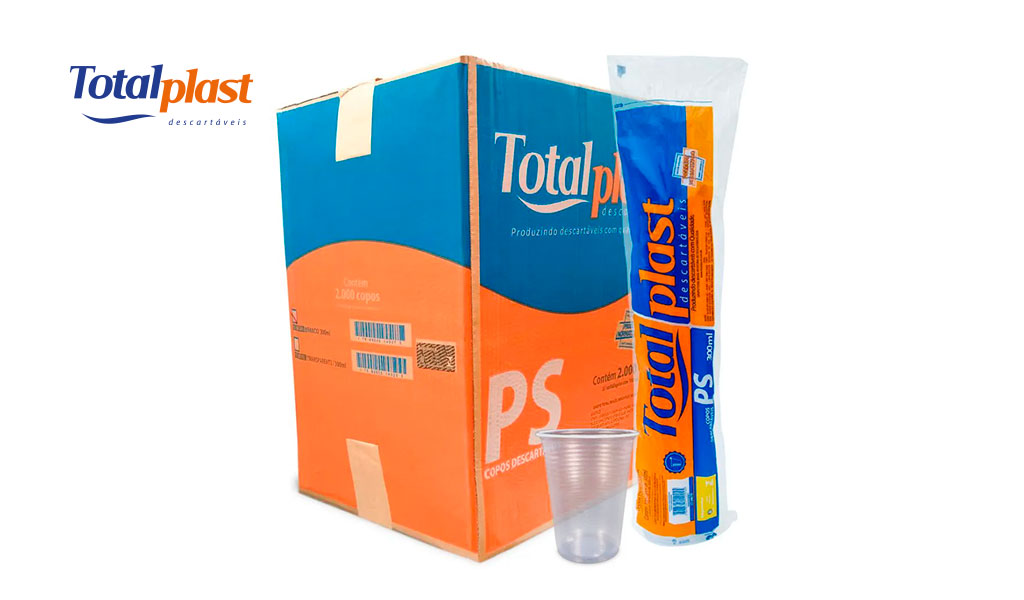 COPO TOTALPLAST PLASTICO TRANSPARENTE 500ML PP C/1000