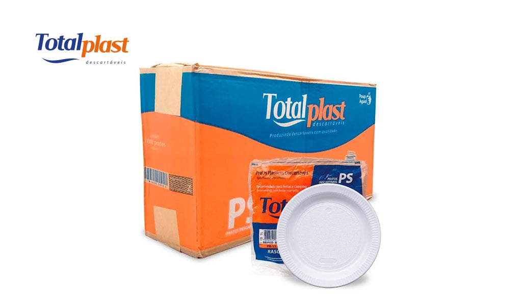PRATO TOTALPLAST PLASTICO 15CM BRANCO C/1000