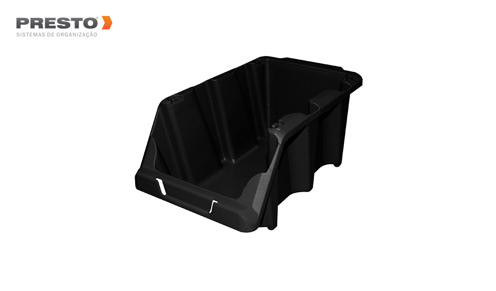 GAVETA PRESTO ORG PLASTICA EMPILHAVEL N°5 PLAST PRETA