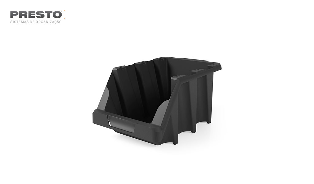 GAVETA PRESTO ORG PLASTICA EMPILHAVEL N°7 PLAST PRETA