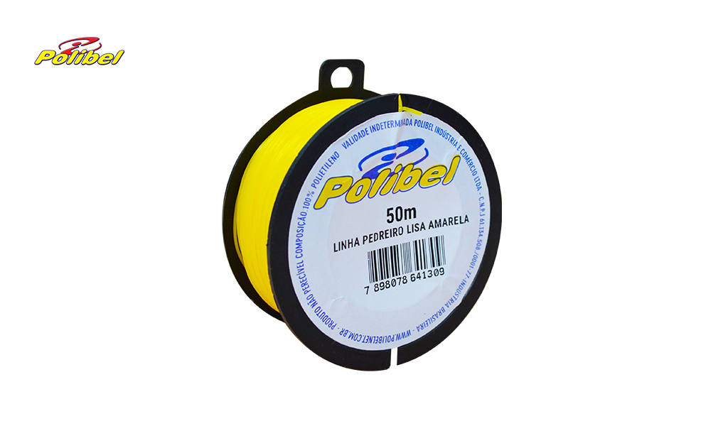 LINHA POLIBEL P/PEDREIRO LISA AMARELO  50M 0,80MM