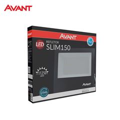 REFLETOR AVANT LED SLIM 150W ALUMINIO PRETO - COM LUZ BRANCA 6500K - 11.250 LUMENS