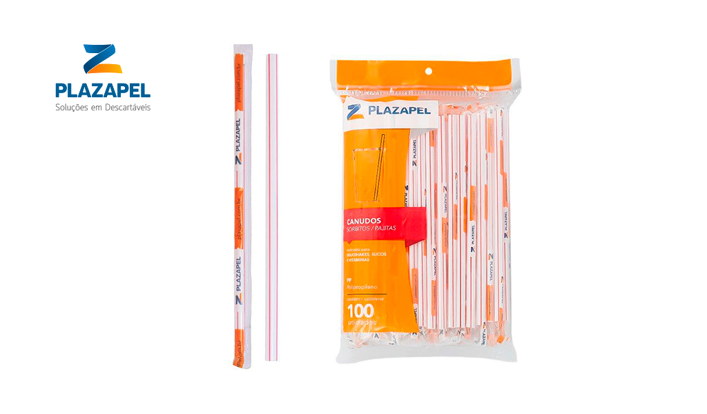CANUDO PLAZAPEL P/VITAMINA 8X210MM TRANSLUCIDO C/LISTRAS - CAIXA C/2000 UNIDADES