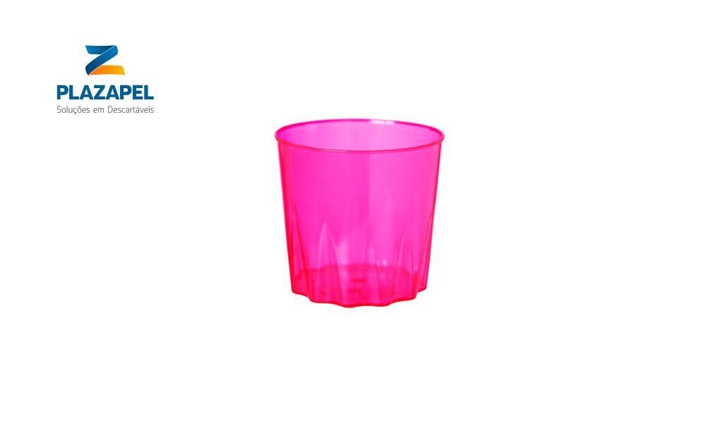 COPO PLAZAPEL PLASTICO WHISKY 300ML CAIXA C/100 ROSA CLARO