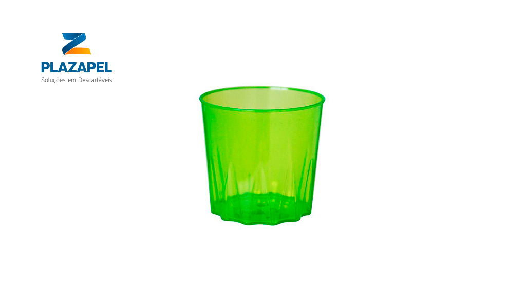 COPO PLAZAPEL PLASTICO WHISKY 300ML CAIXA C/100 VERDE CLARO