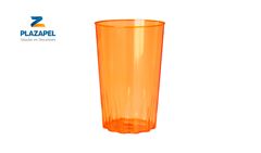 COPO PLAZAPEL PLASTICO REFRIGERANTE 430ML CAIXA C/100 LARANJA