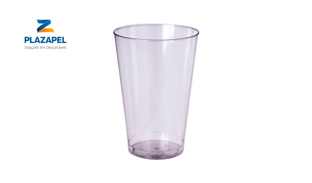 COPO PLAZAPEL PLASTICO REFRIGERANTE 300ML CAIXA C/100 CRISTAL