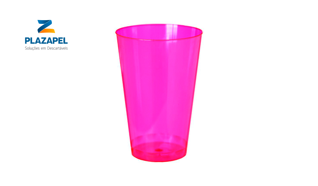 COPO PLAZAPEL PLASTICO REFRIGERANTE 300ML CAIXA C/100 CLARO