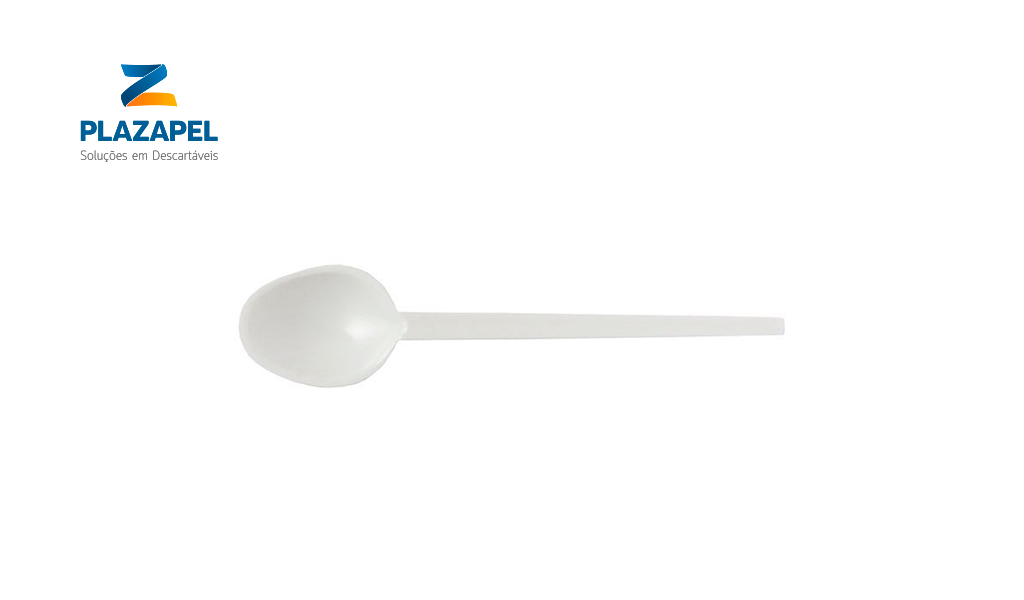COLHER PLAZAPEL CAFEZINHO 8CM CAIXA C/3000 BRANCO