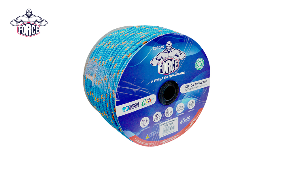 CORDA FORCE CARRETEL  8MM C/240METROS COLORIDA