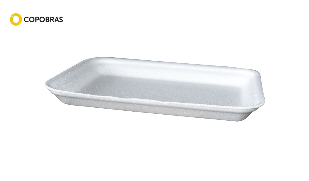 BANDEJA COPOBRAS EPS 210X140X18MM BRANCA C/400 UNIDADES