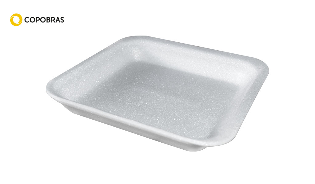 BANDEJA COPOBRAS EPS 150X150X18MM BRANCA C/400 UNIDADES