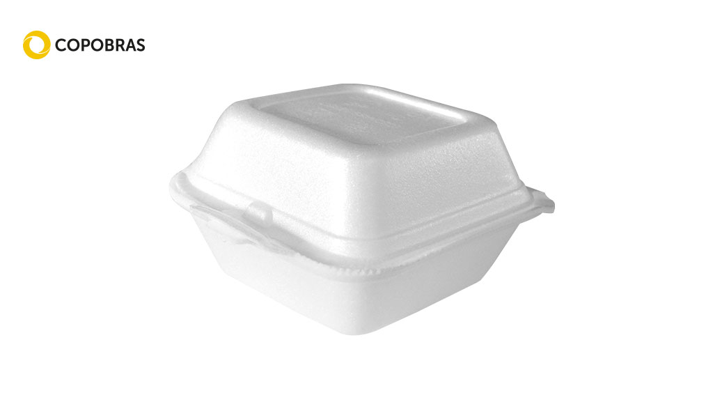 HAMBURGUEIRA COPOBRAS ISOPOR 146X146X68MM BR C/400 UNIDADES (CH-002)
