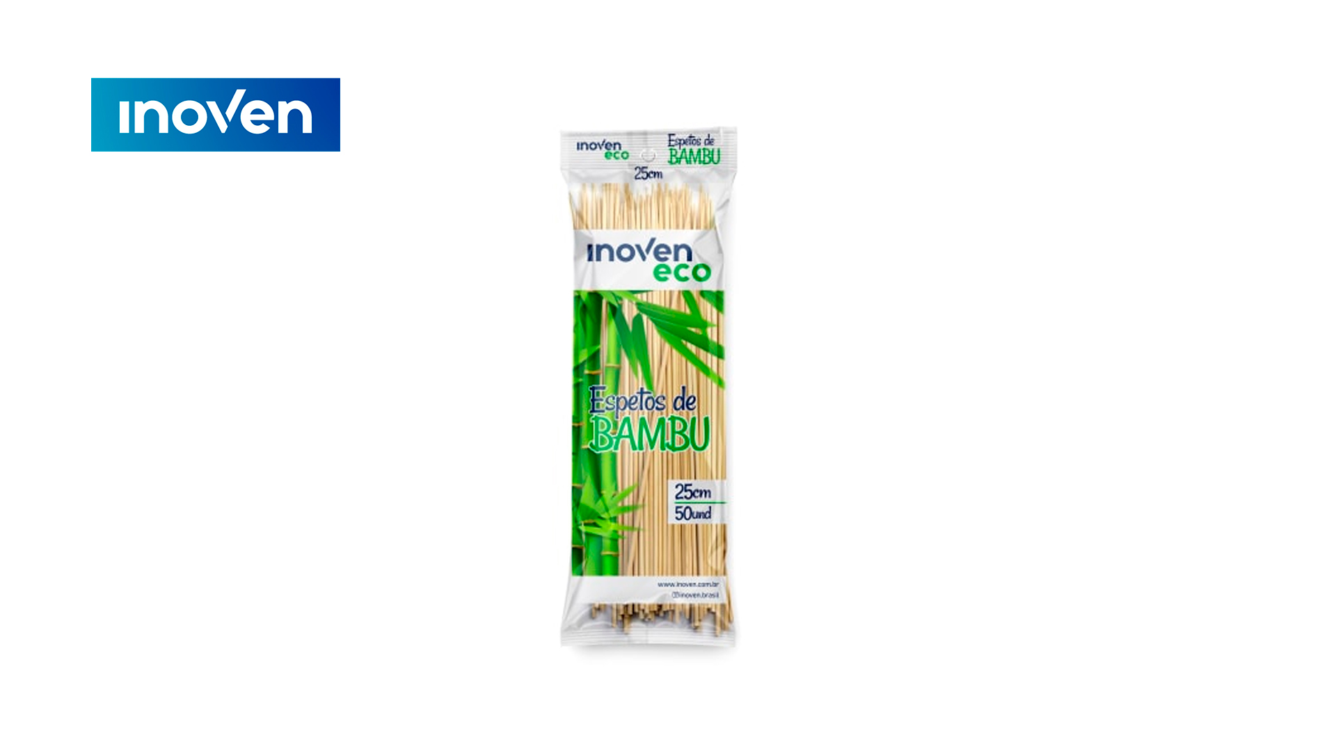PALITO DE ESPETO INOVEN BAMBU - TAMNHO 25CM 4MM - CAIXA COM 5000 UNIDADES