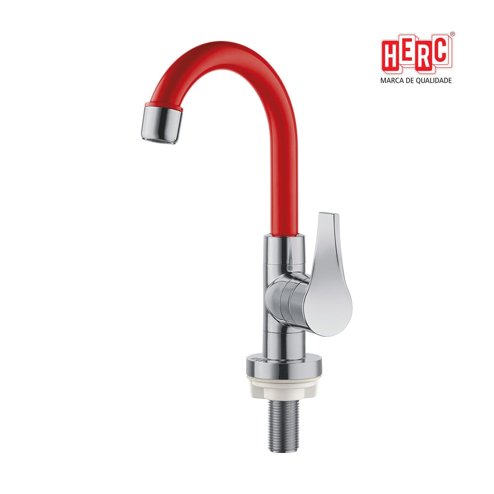 TORNEIRA HERC LAVATORIO/BALCAO BICA ALTA MVC TWIST VERMELHO.