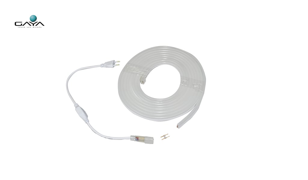 GAYA KIT FITA LED + ACESSÓRIOS LINHA NEON SLIM (USO EXTERNO E INTERNO) 7.5W 220V IP65 - RL C/5M - LUZ AMARELO NEON
