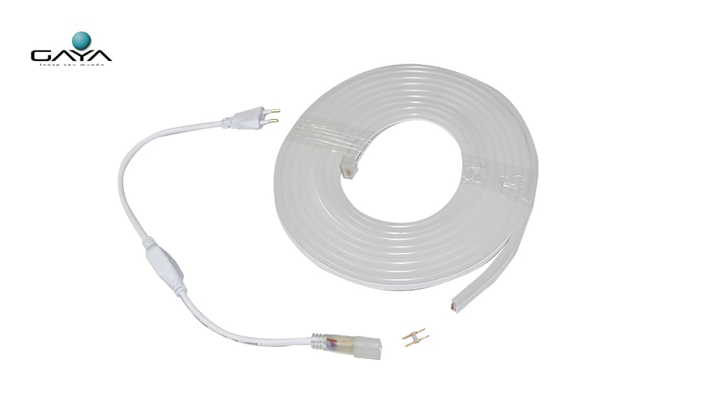 GAYA KIT FITA LED + ACESSÓRIOS LINHA NEON SLIM (USO EXTERNO E INTERNO) 7.5W 220V IP65 - RL C/5M - LUZ AZUL NEON