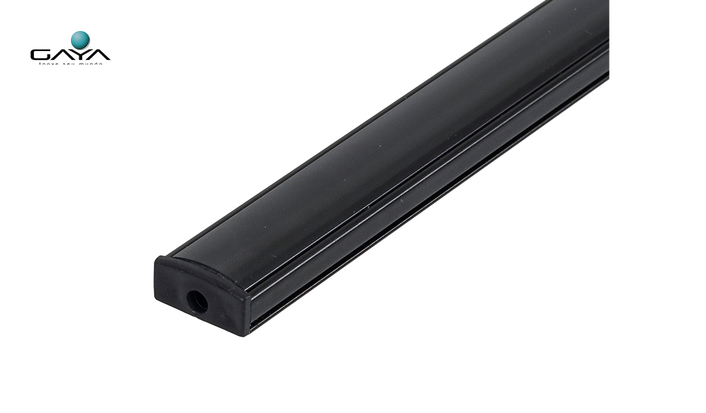 GAYA PERFIL SLIM SOBREPOR PRETO C/2 METROS