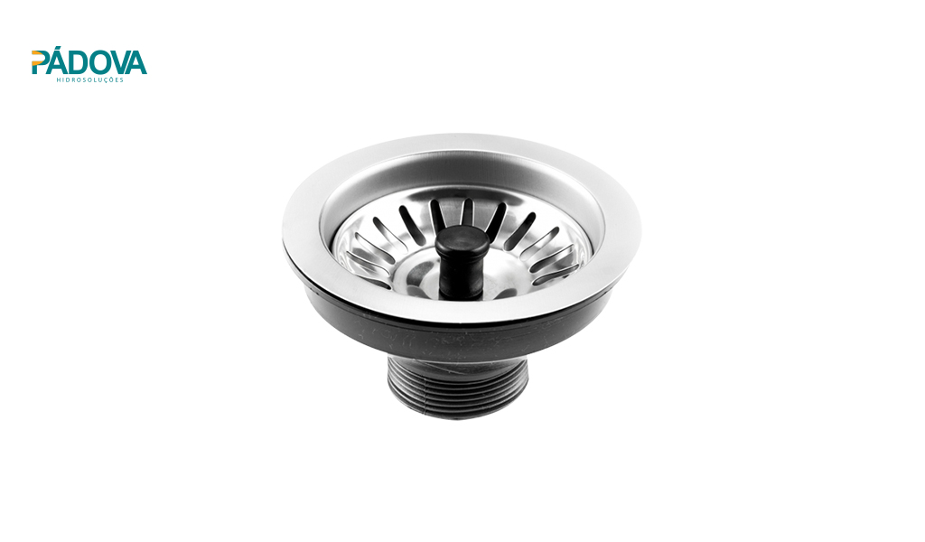 VALVULA PADOVA EM AÇO INOX 4.1/2” C/PUXADOR PRETO