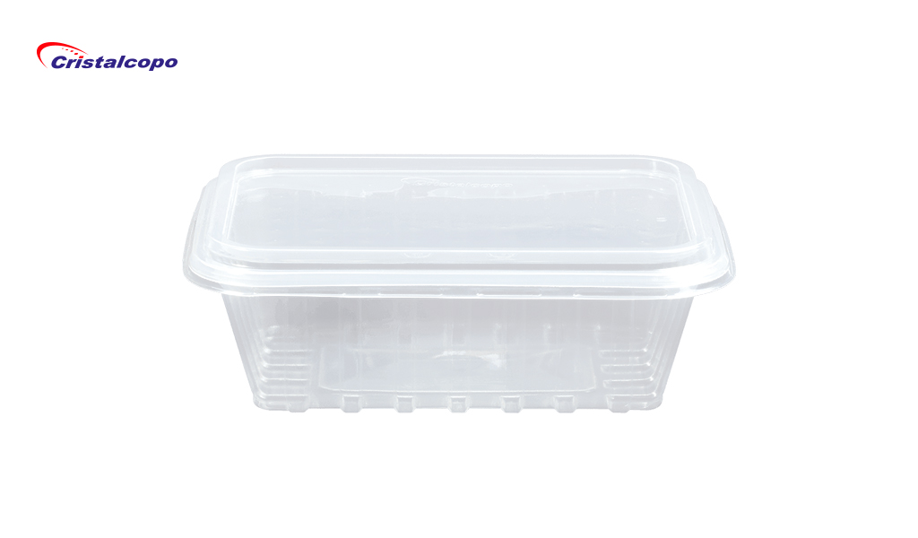 KIT POTE+TAMPA PP CRISTALCOPO PLASTICO RETANGULAR 750ML  - PACOTE C/25 UNIDADES.