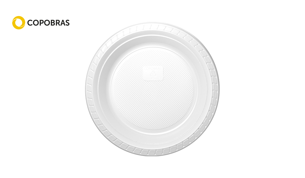 PRATO COPOBRAS PLASTICO FUNDO 23CM BRANCO C/500 UNIDADES