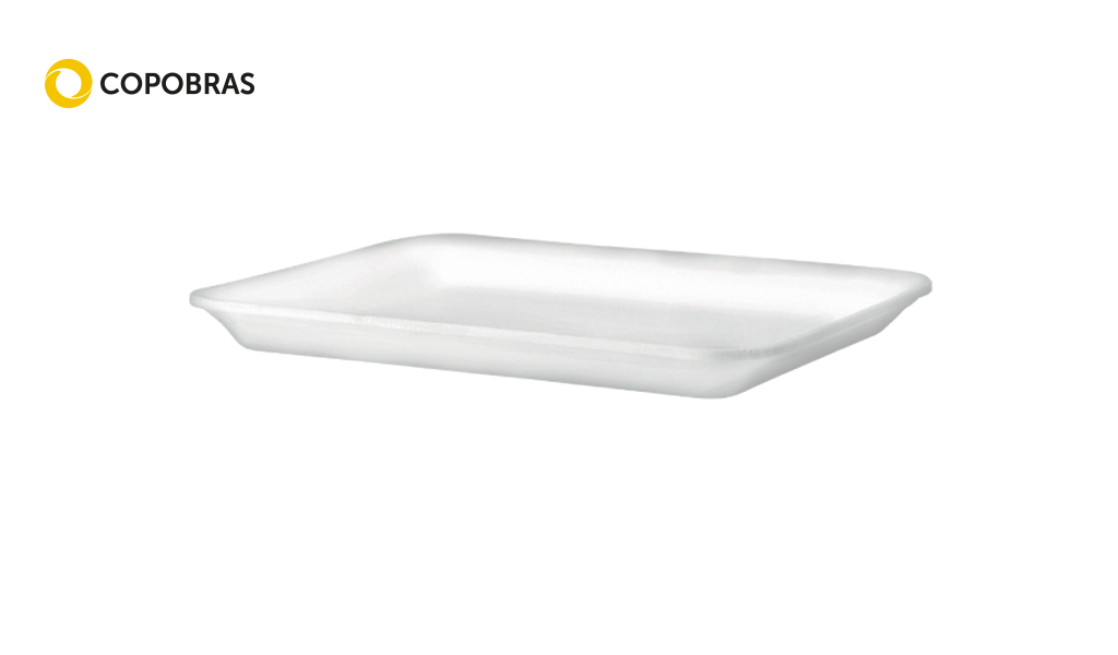 BANDEJA COPOBRAS EPS 235X180X16MM BRANCA C/400 UNIDADES