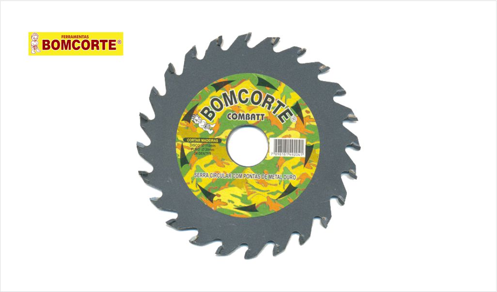 DISCO BOMCORTE LINHA COMBAT P/MADEIRA 4.3/8” 24D