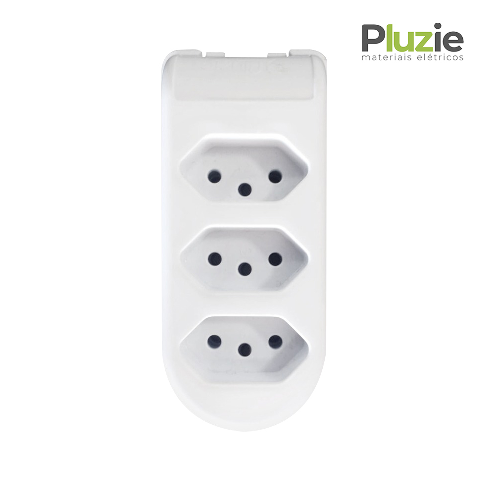 PLUZIE TOMADA EM BARRA 3 VIAS 2P+T 10A BRANCA