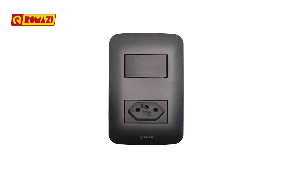 ROMAZI LINHA CANOA 1 INTERRUPTOR PARALELO+1 TOMADA 2P+T 10A PRETO