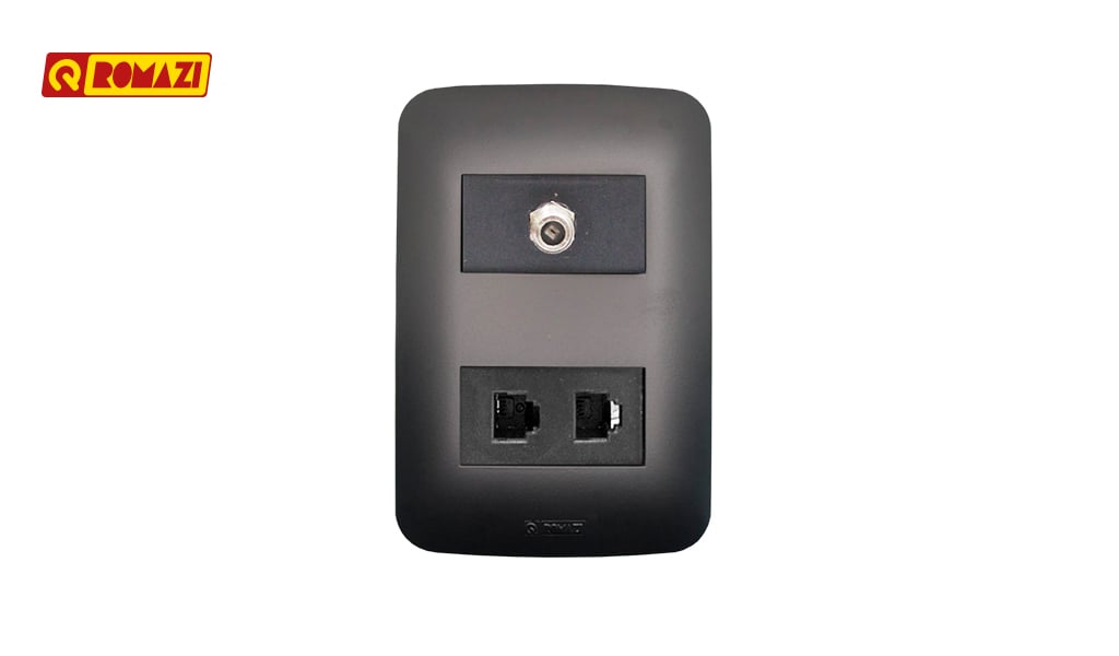 ROMAZI CANOA TOMADA 2 RJ11 + RJ45 PRETO