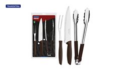 KIT CHURRASCO TRAMONTINA INOX 3PC PLENUS