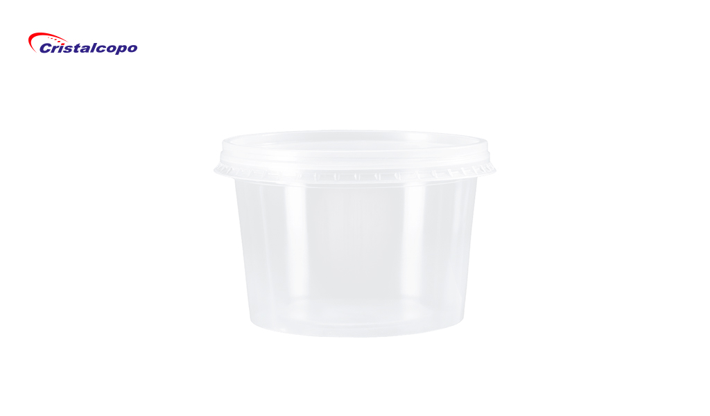 KIT POTE+TAMPA PP CRISTALCOPO PLASTICO REDONDO 750ML  - PACOTE C/25 UNIDADES.