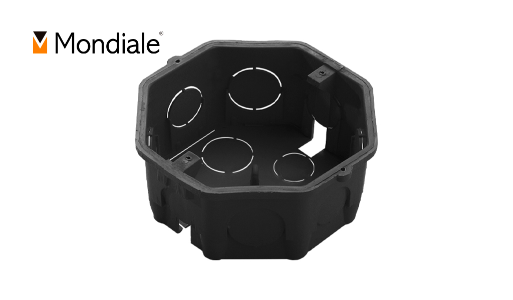 CAIXA MONDIALE DE LUZ FM OCTAGONAL COR PRETO (FUNDO MOVEL REFORCADO)