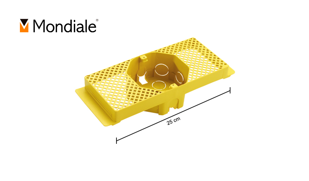 CAIXA MONDIALE DE LUZ SUPORTE P/ LAJE OCTAGONAL 25CM COR AMARELO (FUNDO MOVEL).
