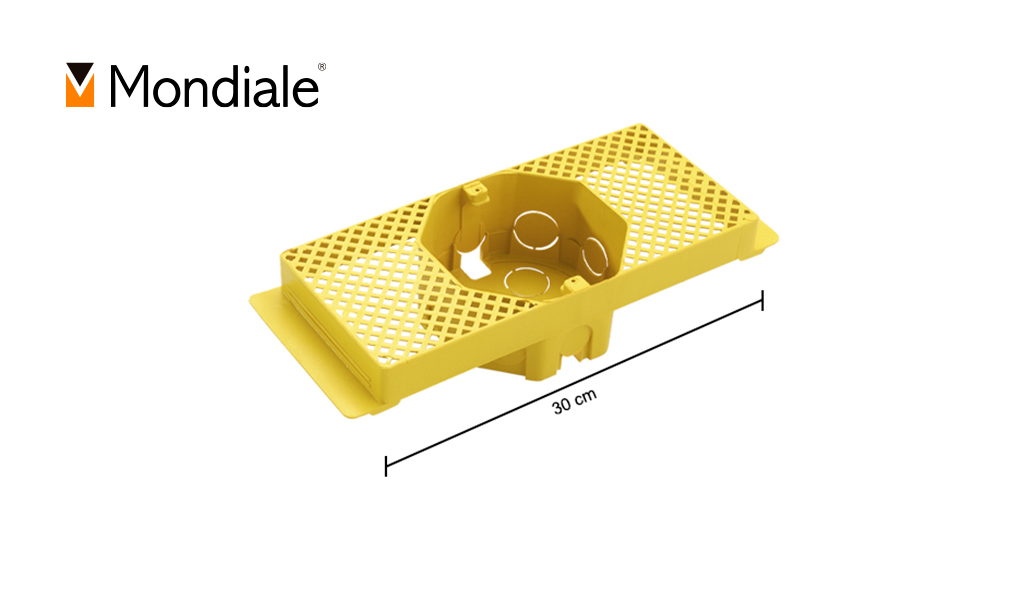 CAIXA MONDIALE DE LUZ SUPORTE PARA LAJE OCTAGONAL 30CM COR AMARELO (FUNDO MOVEL).
