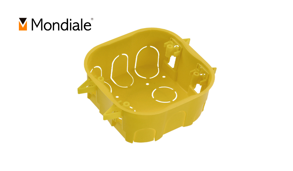 CAIXA MONDIALE DE LUZ 4X4” AMARELA DRYWALL PARA GESSO