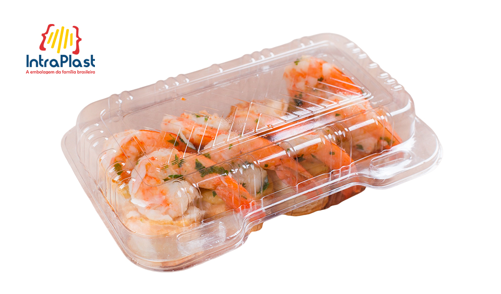 EMBALAGEM INTRAPLAST RETANGULAR P/DOCES I-08 CRISTAL 350ML C/100 UNIDADES