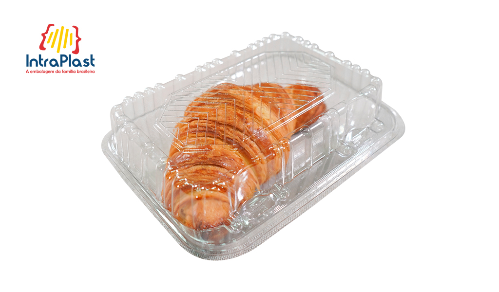 EMBALAGEM INTRAPLAST RETANGULAR P/DOCES E SALGADOS CRISTAL I-17 650ML C/100 UNIDADES