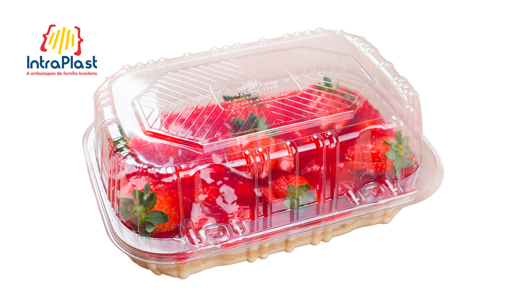 EMBALAGEM INTRAPLAST RETANGULAR P/SALGADOS CRISTAL I-20 1200ML C/100 UNIDADES