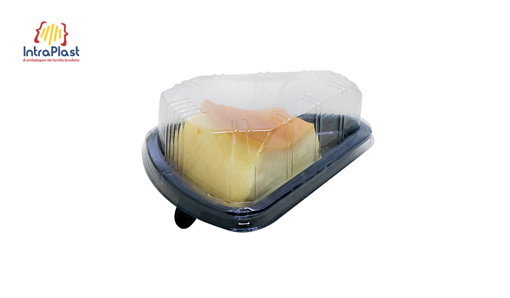 EMBALAGEM INTRAPLAST FATIA TORTA I-630 250ML BASE PRETA C/300 UNIDADES