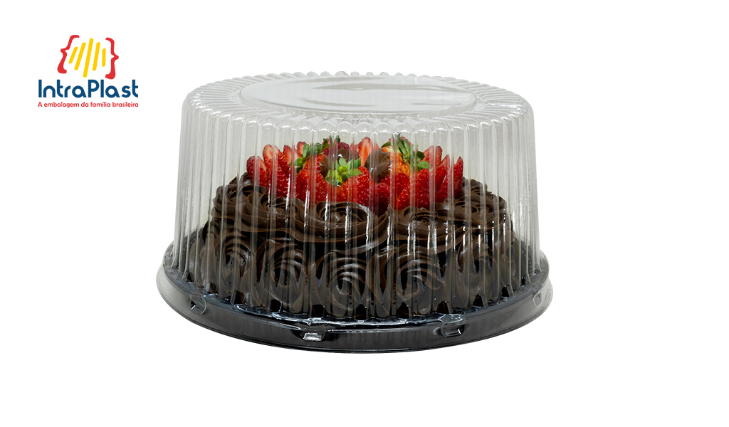 EMBALAGEM INTRAPLAST PARA BOLO I-50 SMART ALTA 1,2KG PRETA C/50 UNIDADES