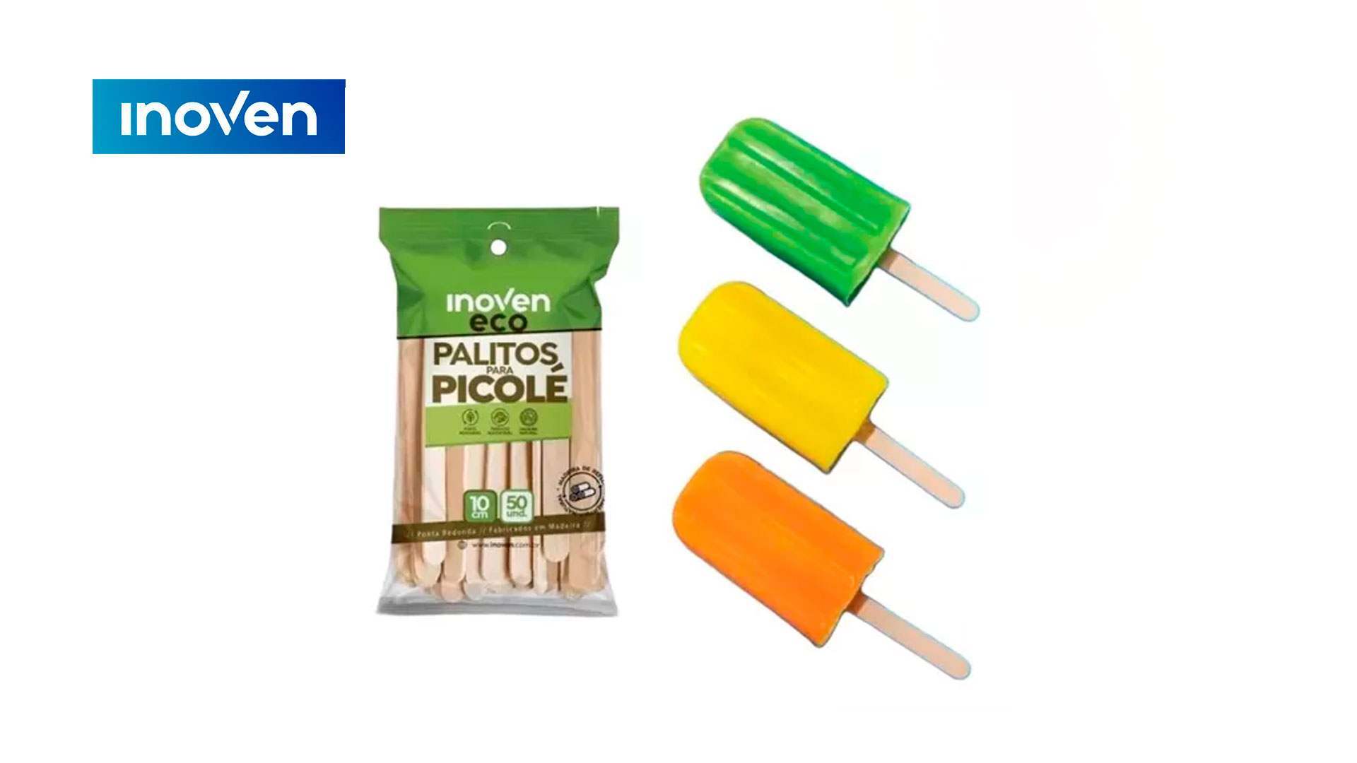 PALITO P/PICOLE INOVEN PONTA REDONDA - TAMNHO 10CM - CAIXA COM 5000 UNIDADES