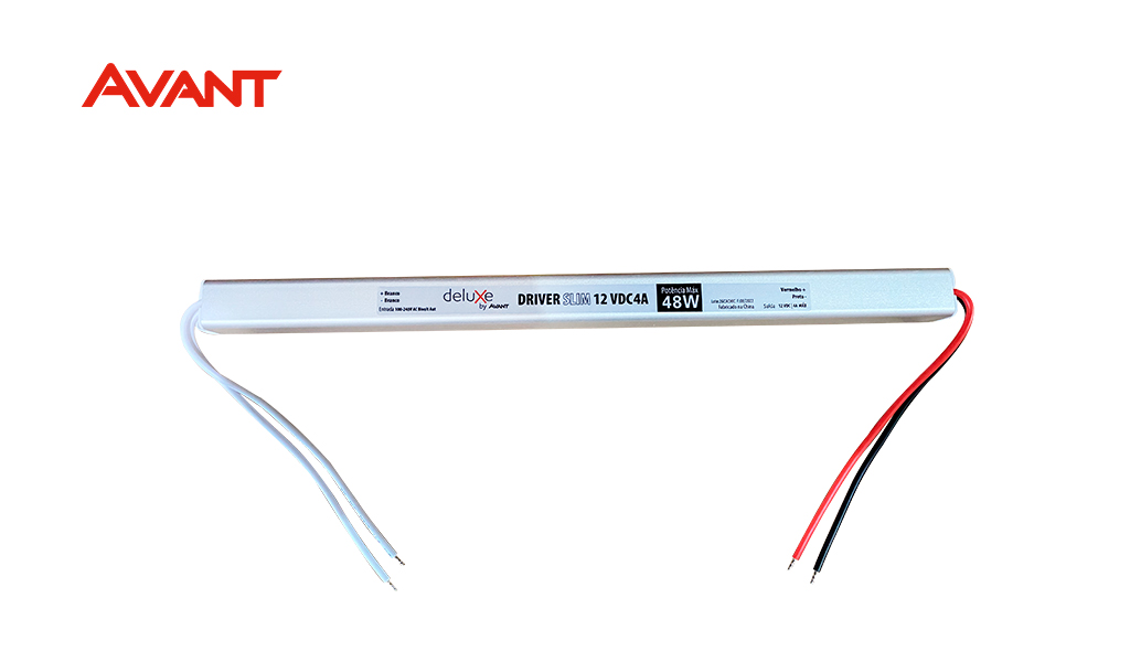 DRIVER AVANT SLIM P/FITA LED 4A 12V 48W BIVOLT