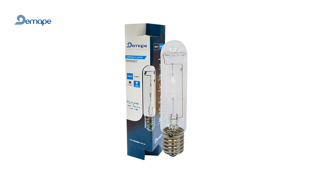 LAMPADA DEMAPE VAPOR METALICO TUBULAR 150W E-40 4200K