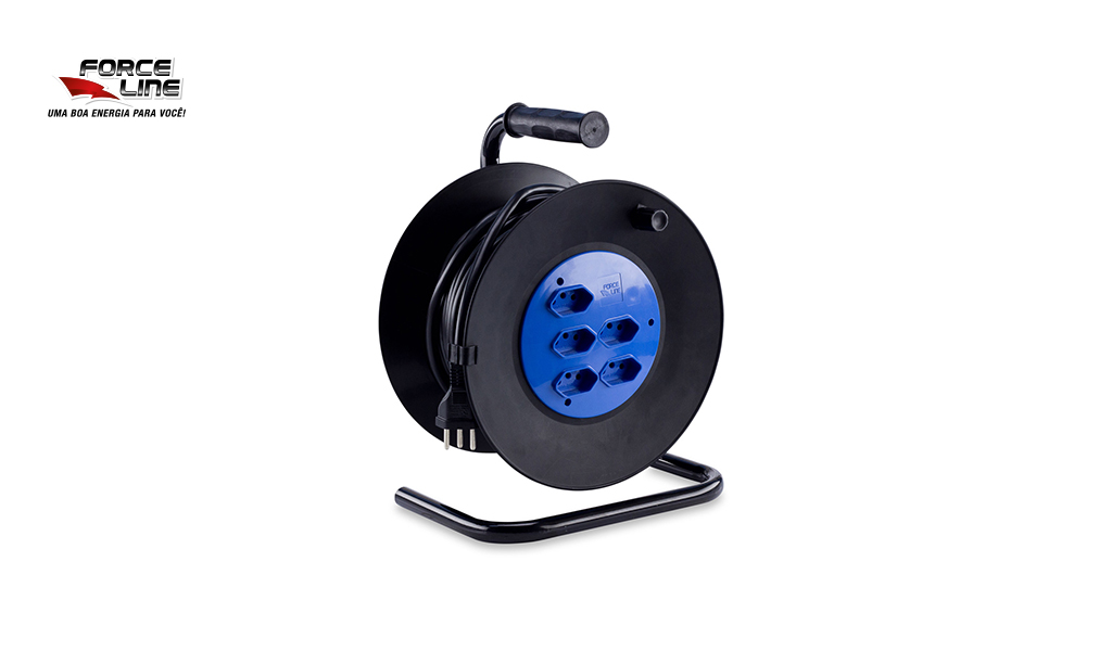 EXTENSAO FORCELINE CARRETEL 5 TOMADAS 3X1,0MM 10A 30 METROS