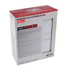 QUADRO DISTRIBUIÇÃO FORCELINE C/BARRAMENTO EMBUTIR P/ 16P DIN BRANCO