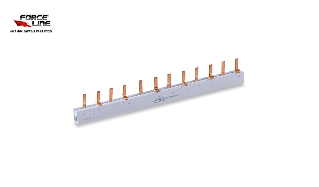 BARRAMENTO FORCELINE BIFASICO 63A 16POLOS 285MM.