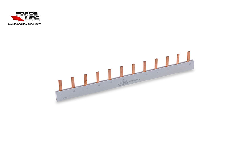 BARRAMENTO FORCELINE MONOFASICO 80A 57POLOS 1M