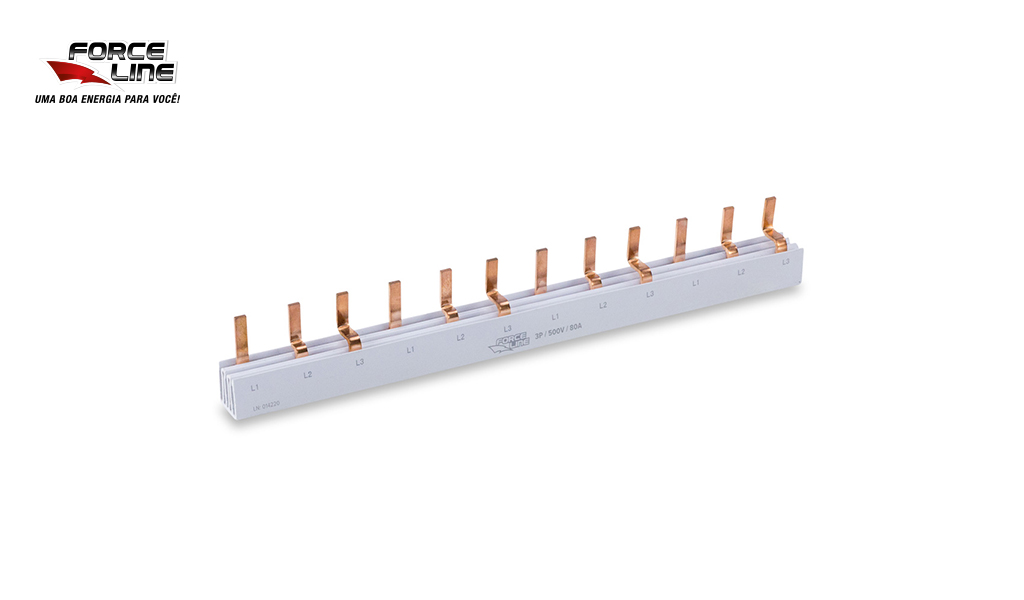 BARRAMENTO FORCELINE TRIFASICO 80A 57POLOS 1M